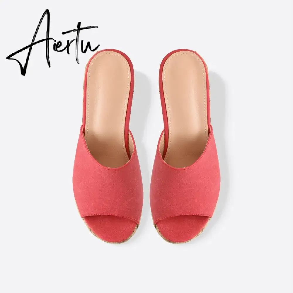 Women Endless Holiday Wedge Slide Sandals
