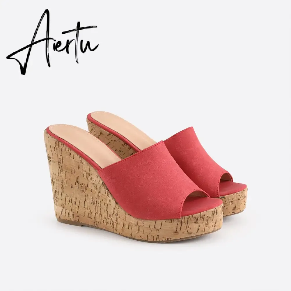 Women Endless Holiday Wedge Slide Sandals