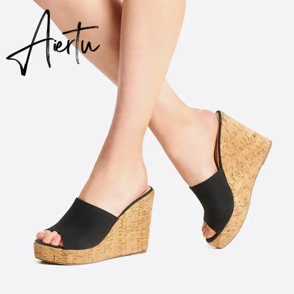 Women Endless Holiday Wedge Slide Sandals