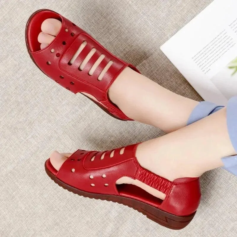 Women's Casual Shoes GRCL0331 Fashion Leather Wedge Sandals