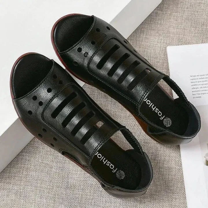 Women's Casual Shoes GRCL0331 Fashion Leather Wedge Sandals