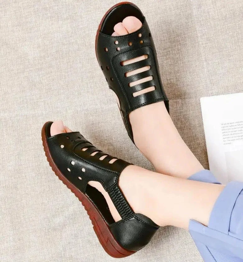 Women's Casual Shoes GRCL0331 Fashion Leather Wedge Sandals