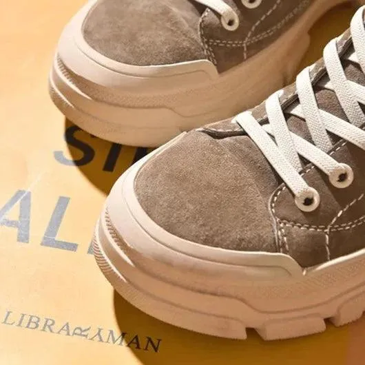 Women's Casual Shoes - Suede Leather High-Top Boot - B29575